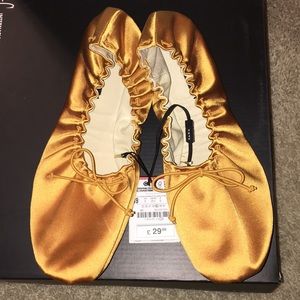 Gold Zara Flats size 8